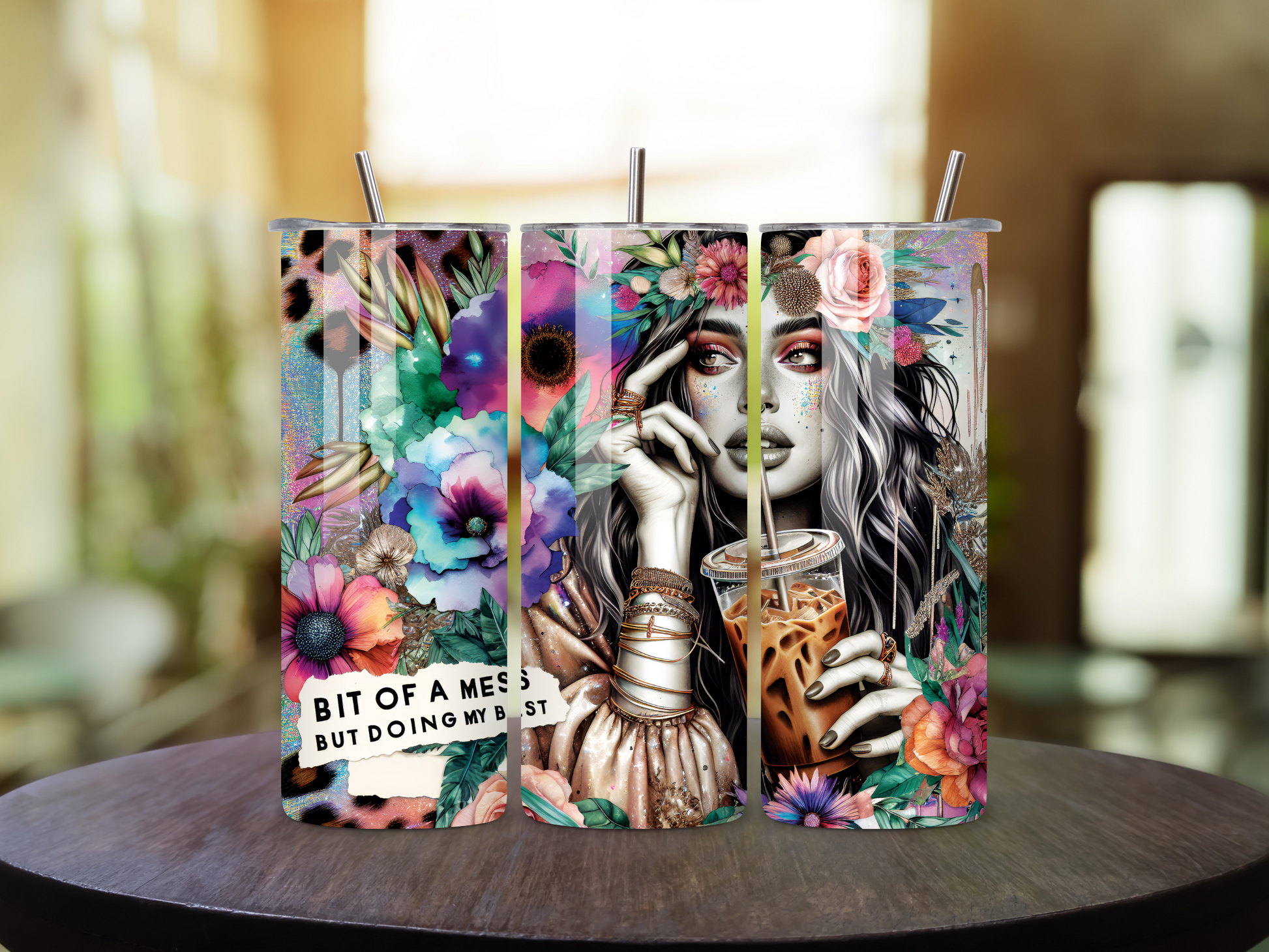 Bit of a Mess Tumbler 20oz (Caucasian)