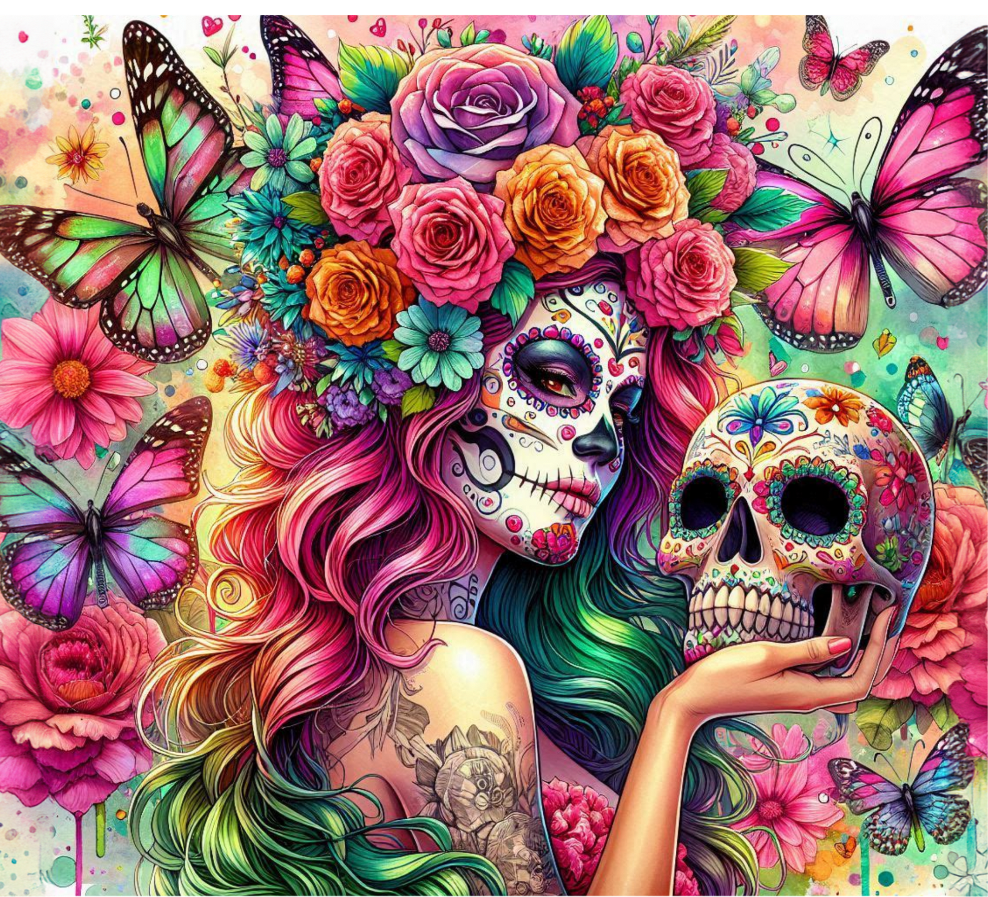 Butterfly Skull Tumbler